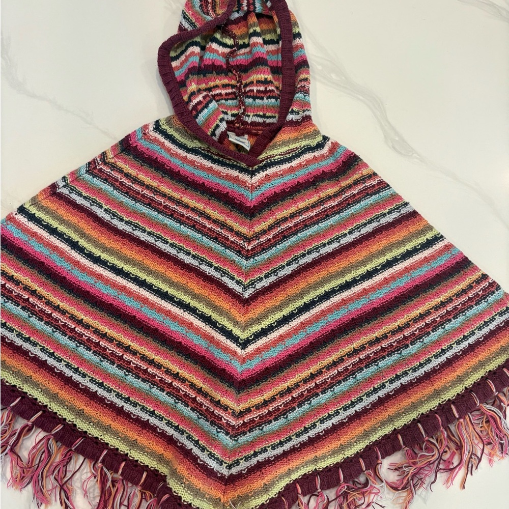 Old Navy Multicolor Knit Poncho